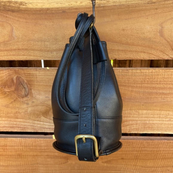 🖤Vintage 90s Authentic Coach Bixby Sling 9984 Black Leather Backpack Drawstring - Picture 3 of 8